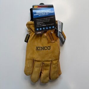 KINCO Lined Heavy-Duty Grain Suede Pigskin Ski Glove Insulated Large Snow 901